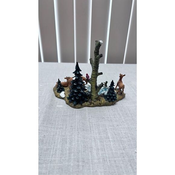 Lemax 2000 Village Landscape Poly-Resin Deer At The Pond Christmas Village - Picture 8 of 11